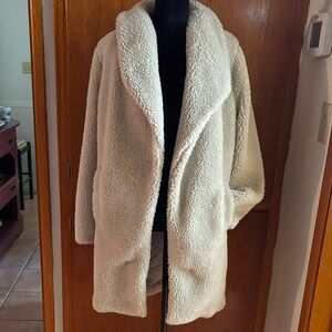Noli Cream Teddy Jacket Stylish Coat SZ MED